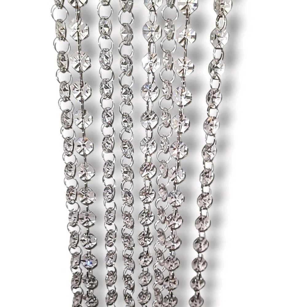 8x Vintage Chandelier Crystal Strands 40" 14mm Octagon 368 Crystals Lot